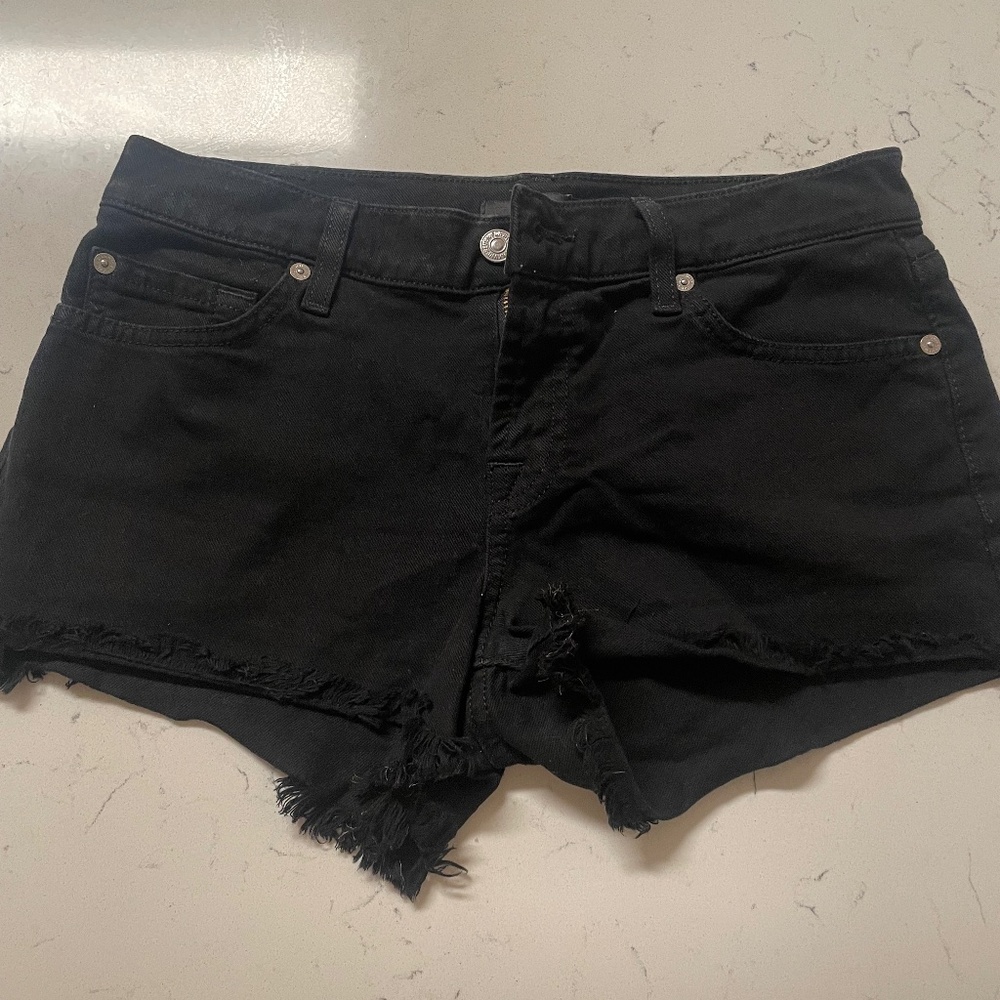 7 For All Mankind Black Shorts